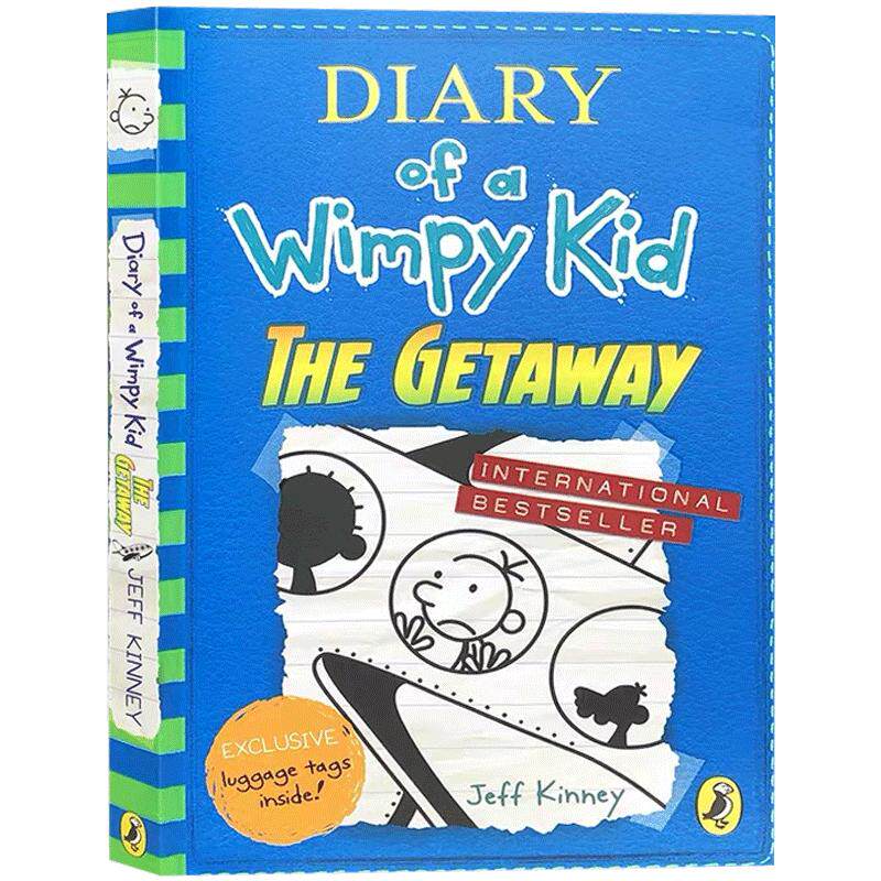 送音频小屁孩日记12英文原版Diary of a Wimpy Kid The Getaway逃跑去度假漫画书中小学幽默趣味书杰夫金尼儿童畅销小说6-12岁