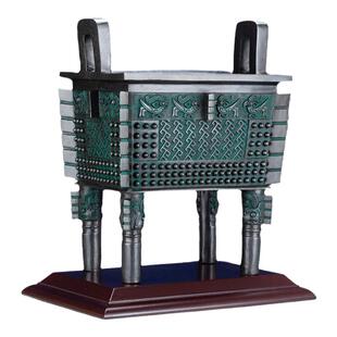 鼎摆件纯黄铜青铜鼎父戊四方鼎盛千秋鼎香炉公室家居装饰商务送礼