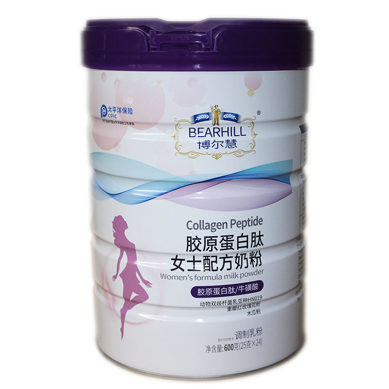 博尔慧胶原蛋白肽女士配方奶粉600g罐装调制乳粉木瓜粉女士配方奶