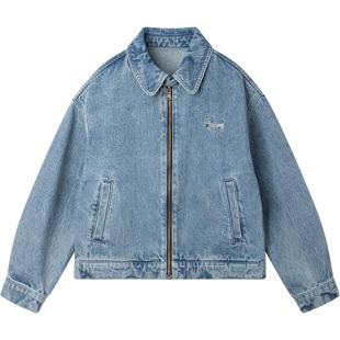 【丹宁假日】全棉软牛仔腊肠狗绣花夹克外套短款复古百搭女童秋新