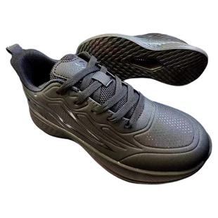 拓步森3168-2皮面防水防滑休闲鞋磁疗振动按摩健康鞋纯黑底男女鞋