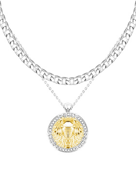 俏物项链ihush大象古币叠戴