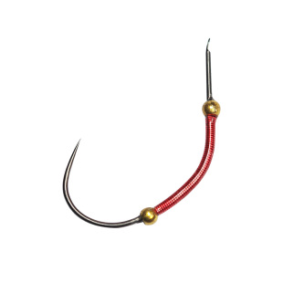 小柒家魔术师罗氏虾钓虾钩 无倒刺自重双钢珠超锋利高强度手工钩