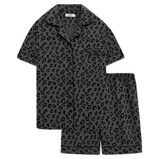 豹纹睡衣夏季男女纯棉短袖两件套夏天情侣可外穿高级感家居服套装
