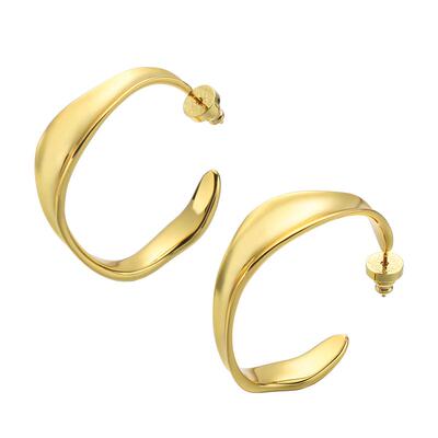 VK简约冷淡风女性不规则C形耳环