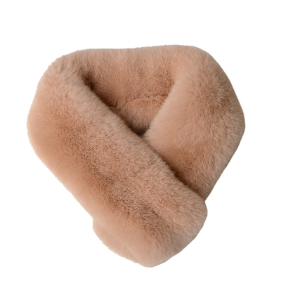 秋冬季女生獭兔毛绒吸扣围巾围脖