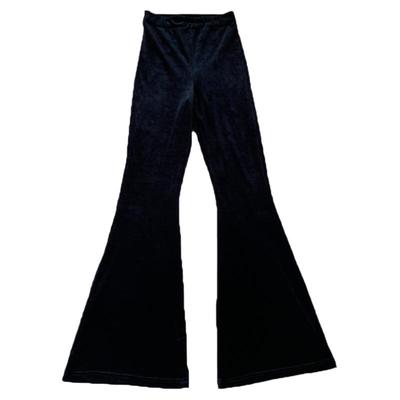 喇叭裤加长高腰女金丝绒长裤加绒