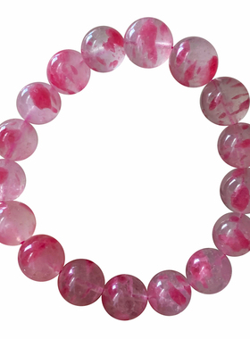 天然玉化蔷薇辉石共生石英质玉单