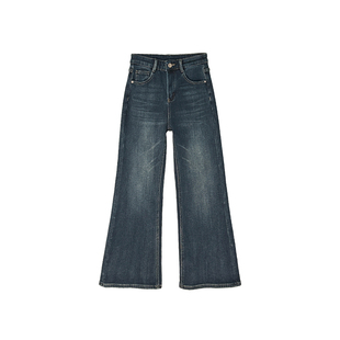 版型绝了!~显瘦高腰筒喇叭裤女2025新款冬级加绒加厚弹力牛仔裤