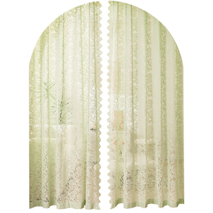 法式复古蕾丝窗帘纱帘拱形门帘免打孔隔断厨房客厅卧室家用遮挡帘