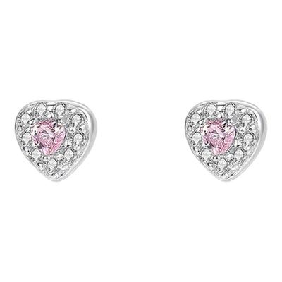 999足银爆闪爱心耳钉免摘养耳洞