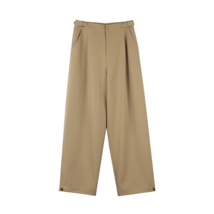 solighter 法式复古卡其色锥形九分裤女秋冬新款宽松高腰显瘦裤子