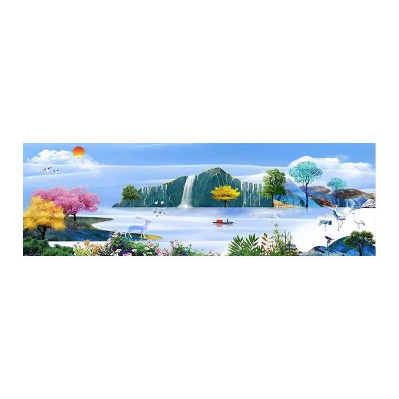 山水风景画客厅装饰流水生财中式