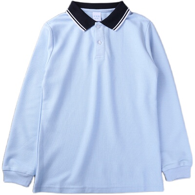 t恤polo衫中大白色学院女童秋装