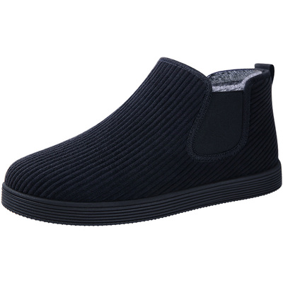 老北京布鞋男款冬季加绒加厚高帮棉鞋中老年爸爸保暖鞋舒适雪地靴