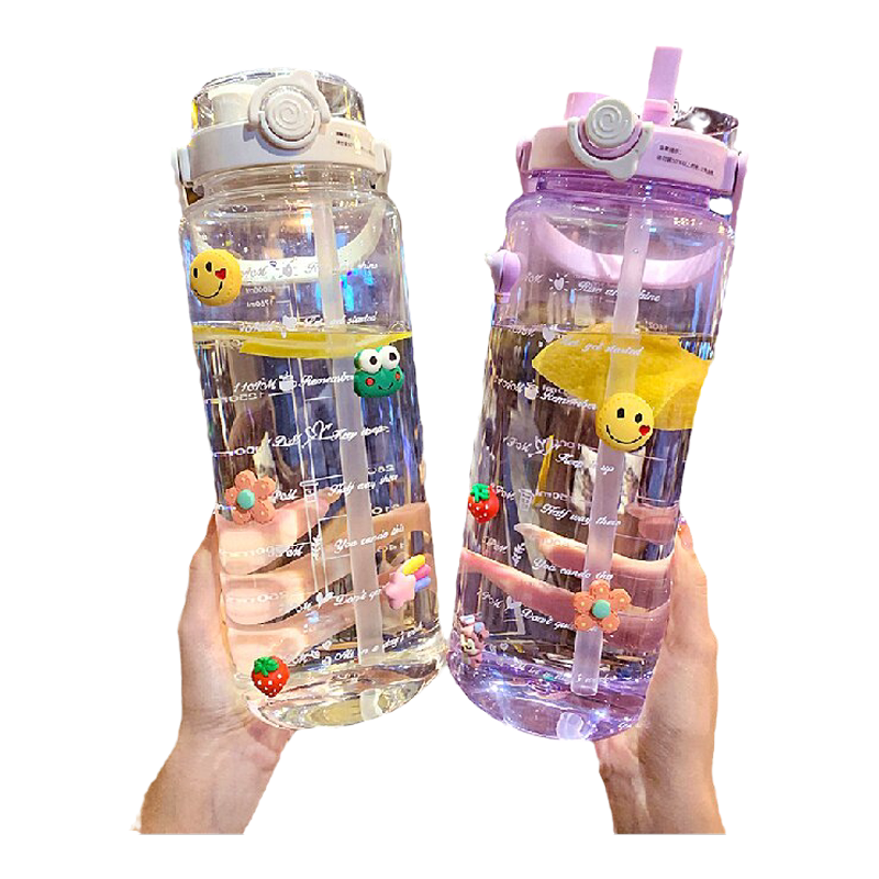 启臣便携吸管水杯2000ML超大容量
