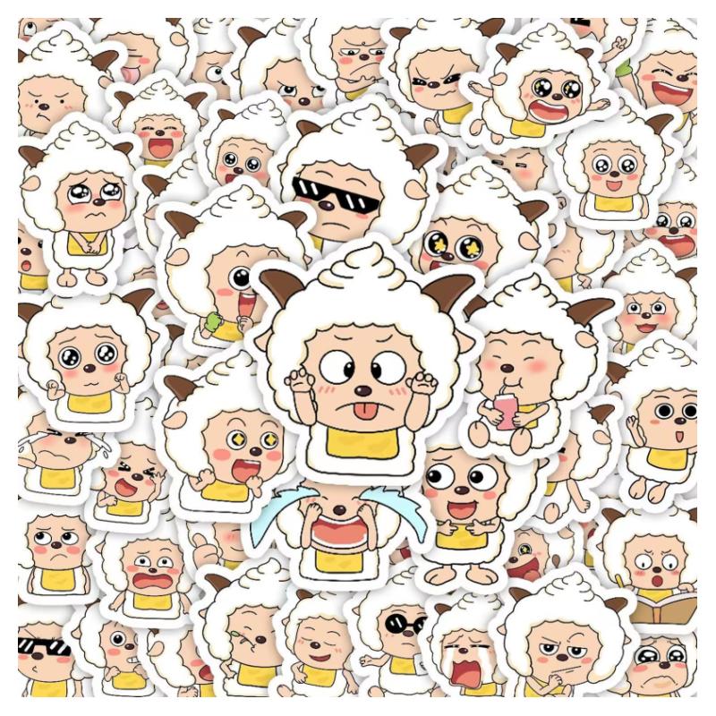 58张贴纸Q版小羊新品创意可爱自粘手机壳iPad平板电脑笔记本装饰