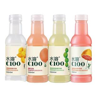 农夫山泉水溶C100青柠味445ml*15瓶复合果汁饮料柠檬西血橙味整箱