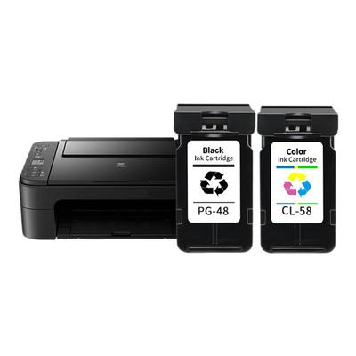 适用佳能E478墨盒PG48黑色CL58s彩色E408 E418 E468 E478R E488打印机连供墨水E3480 E4280 4580可加墨非原装