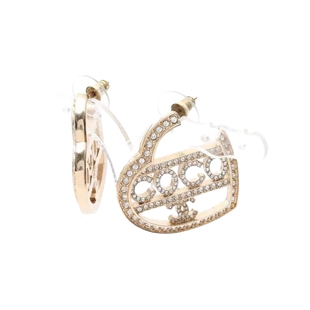 中古Chanel香奈儿女B级9新earrings耳环镀金金属耳夹/耳钉金色