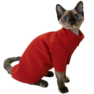 GINGERAIN 加厚300克重打底衫无毛猫德文猫衣服发热绒耐脏内衣