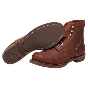 生化伊森油蜡真皮马丁靴固特异工艺红翼感防水靴子复古靴头层咔叽