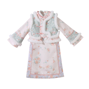格格服女童汉服冬装2025儿童国风加厚秋冬季女孩旗袍裙过年拜年服