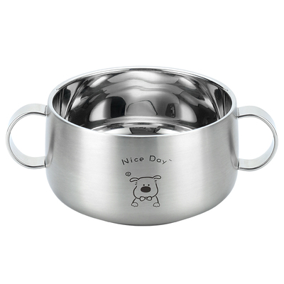 316L儿童双耳碗双层防烫