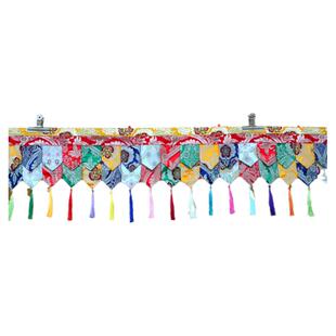 藏族特色居家寺院佛堂布置墙面装饰五彩藏式帷幔墙围桌围普玛挂帘