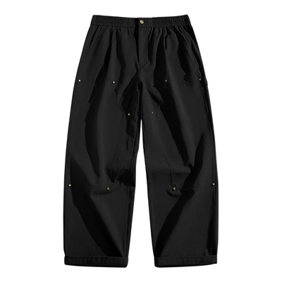 it izzue黑色美式复古工装裤男裤子美式高街宽松直筒裤休闲长裤4P