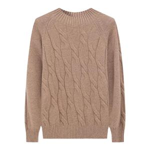 鹿王100%羊绒衫女士半高领变化组织舒适套头衫高级感时尚春秋新款