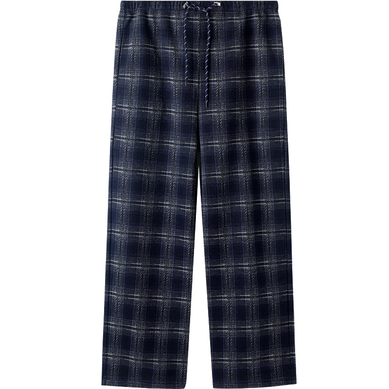 英氏孕妇格子裤秋冬款不勒肚子无托腹阔腿裤大码全孕期大码休闲裤