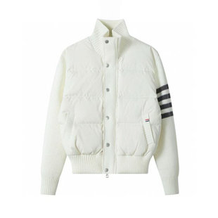 【赠退货宝】TUMA TB针织拼接四道杠羽绒服加厚短款防风羽绒外套