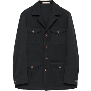 EHE男装意式复古文艺夹克男休闲外套绵羊毛原创设计冬季新款