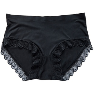 像极了真丝！4条包 邮 滑溜柔顺冰丝面膜内裤 蕾丝无痕1片式 短裤
