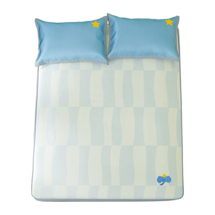 冰丝凉席床笠款新款空调软冰席夏季可折叠凉感席子三件套-星星象