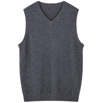 柏品纯羊绒V领背心马甲男士2025冬季新款商务休闲宽松保暖上衣