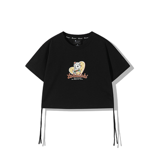 tokidoki截短抽绳短袖t恤女夏2024新款爱心独角兽甜酷宽松休闲