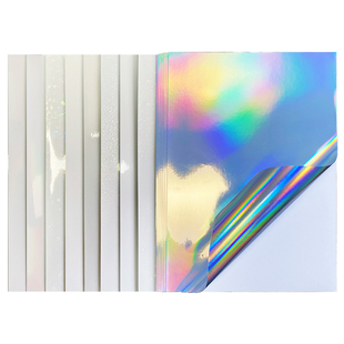 新A4镭射素面喷墨不干胶加厚打印纸亮面星钻碎玻璃高光哑光星星防水速干撕不烂耐刮可移胶喷墨打印贴纸标签贴