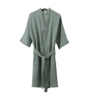 春夏薄款纯棉浴袍全棉吸水洗纱布睡袍性感女士浴衣速干家居服SPA