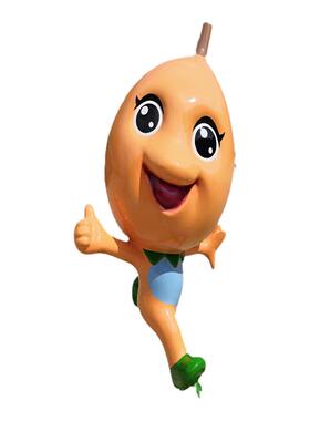 树脂纤维水果枇杷柚子杨梅桃子橘子造型果篮雕塑定制户外卡通公仔