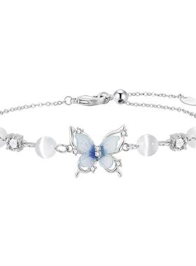 zeroline幽蓝蝴蝶手链女蓝色手绳