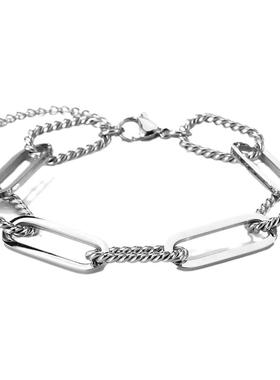 【情人节礼物】GENANX闪电潮牌麻花环扣可调节钛钢手链原创设计