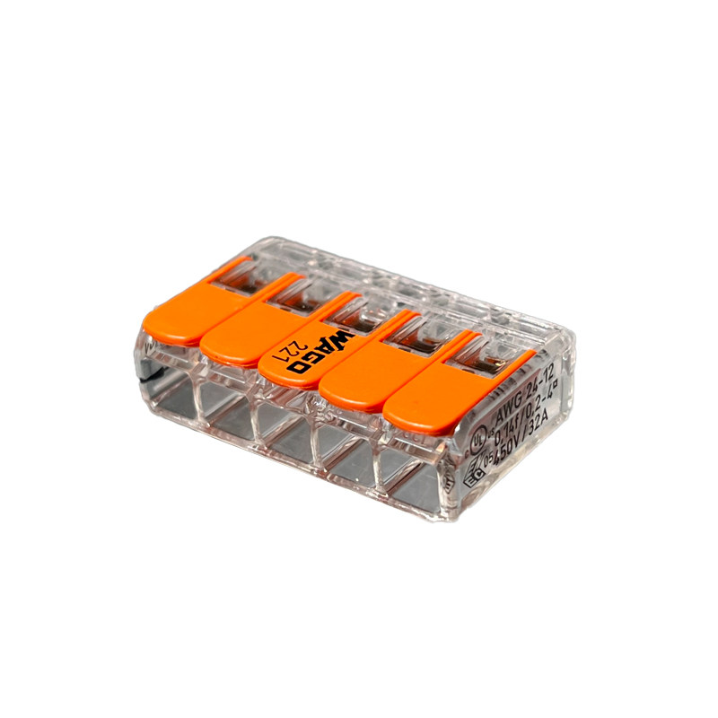 万可接线端子WAGO221 电线连接器灯具照明对接头软硬线通用接线器