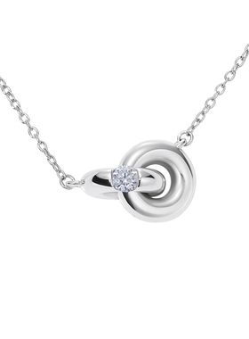 赫生HUSSAIN甜甜圈双环纯银项链女高级感时尚轻奢毛衣链生日礼物