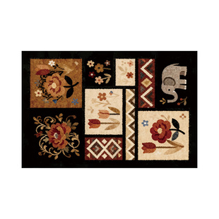 入户门地垫中古风进门免洗地毯玄关室内门口复古卡通耐脏防滑脚垫