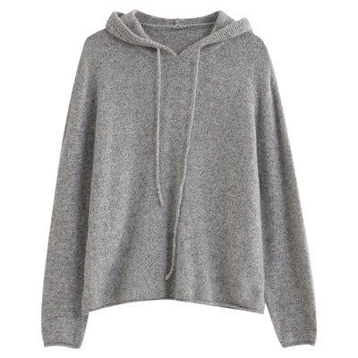 SeRinaBlue灰色连帽针织毛衣