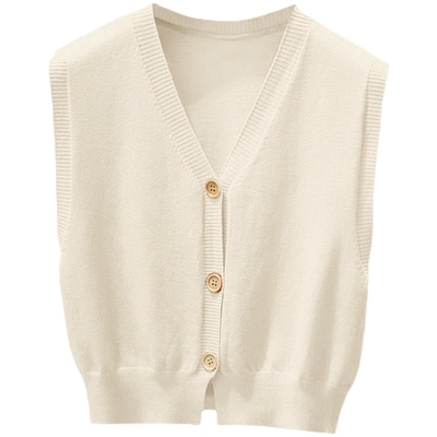 V领针织衫马甲女背心毛衣开衫