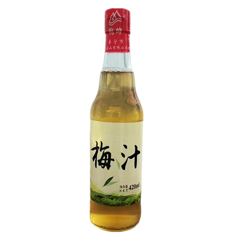 潮汕梅峰青梅汁420ml*2瓶甘草水果摊酸甜咸水梅话梅汁无添加原汁