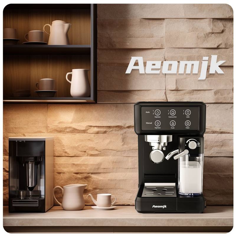 Aeomjk美规120V意式半自动浓缩高压萃取家用自动奶泡易清洗咖啡机
